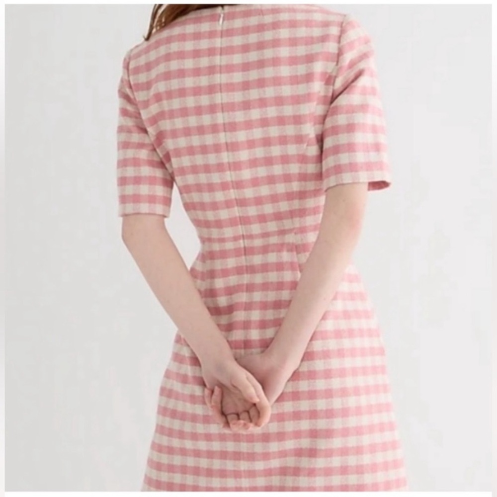 “J. CREW” Gingham Terry Tweed Lady Day Dress - Picture 3 of 7